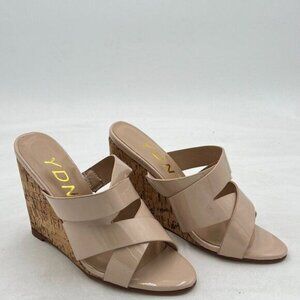 YDN Women Strappy Peep Toe Sandals Wedge High Heels Slip On Mules Cut Out